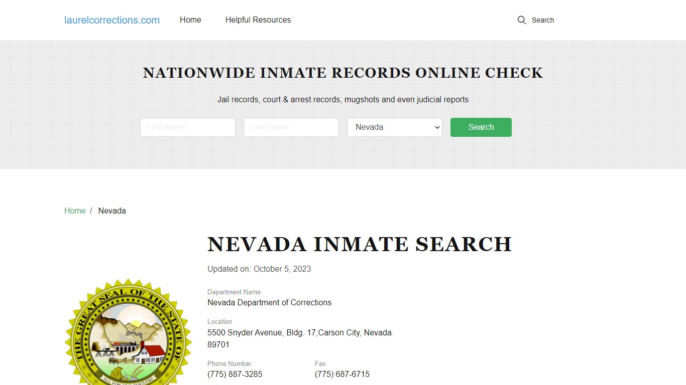 Nevada Inmate Search – Nevada DOC Offender Lookup - Laurel County